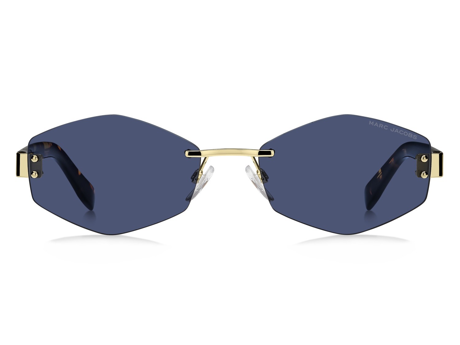 Occhiali da sole Marc Jacobs 496/S AIR 208396 LKS KU colore gold blue forma quadrato lenti blue
