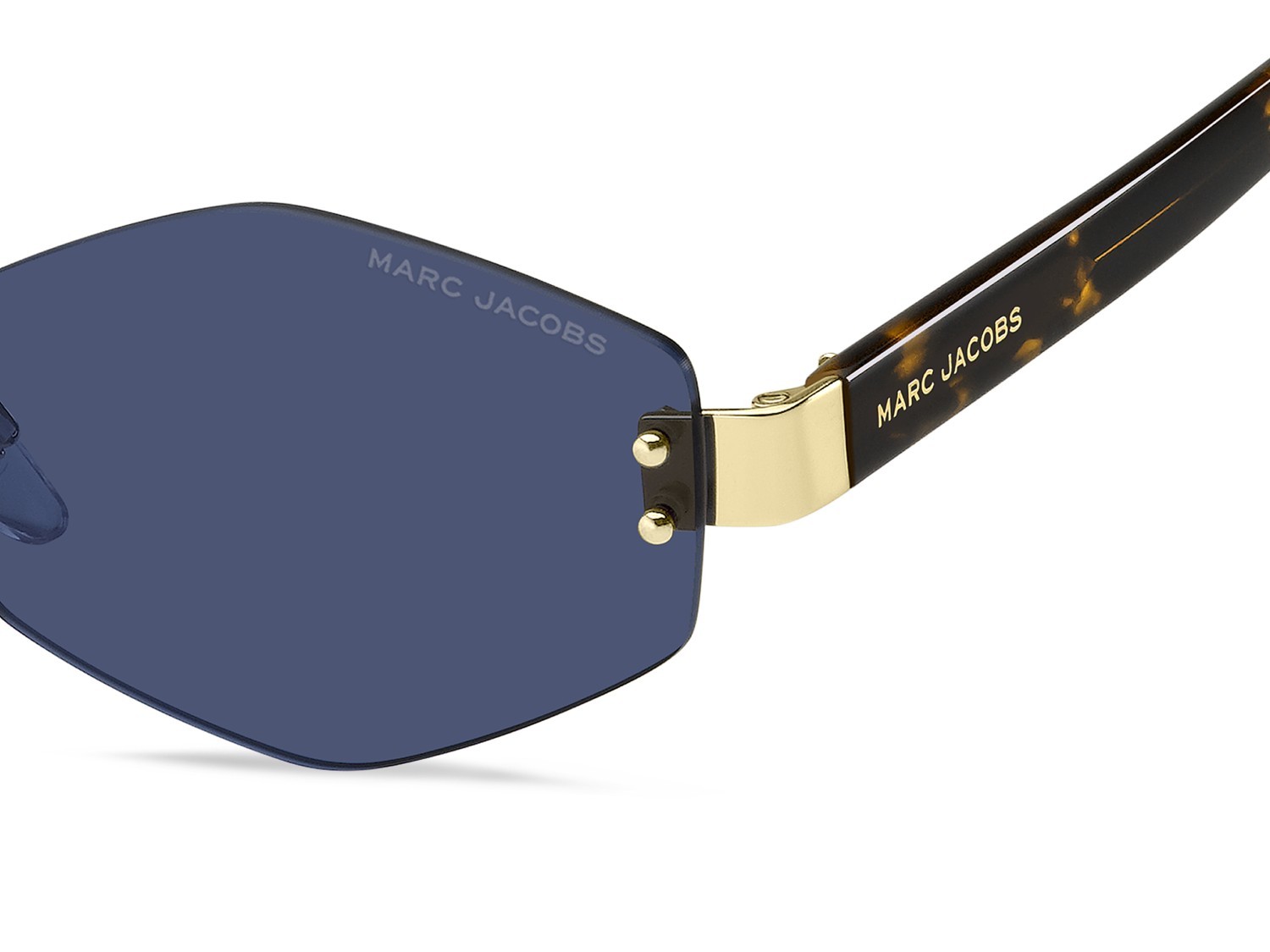 Occhiali da sole Marc Jacobs 496/S AIR 208396 LKS KU colore gold blue forma quadrato lenti blue
