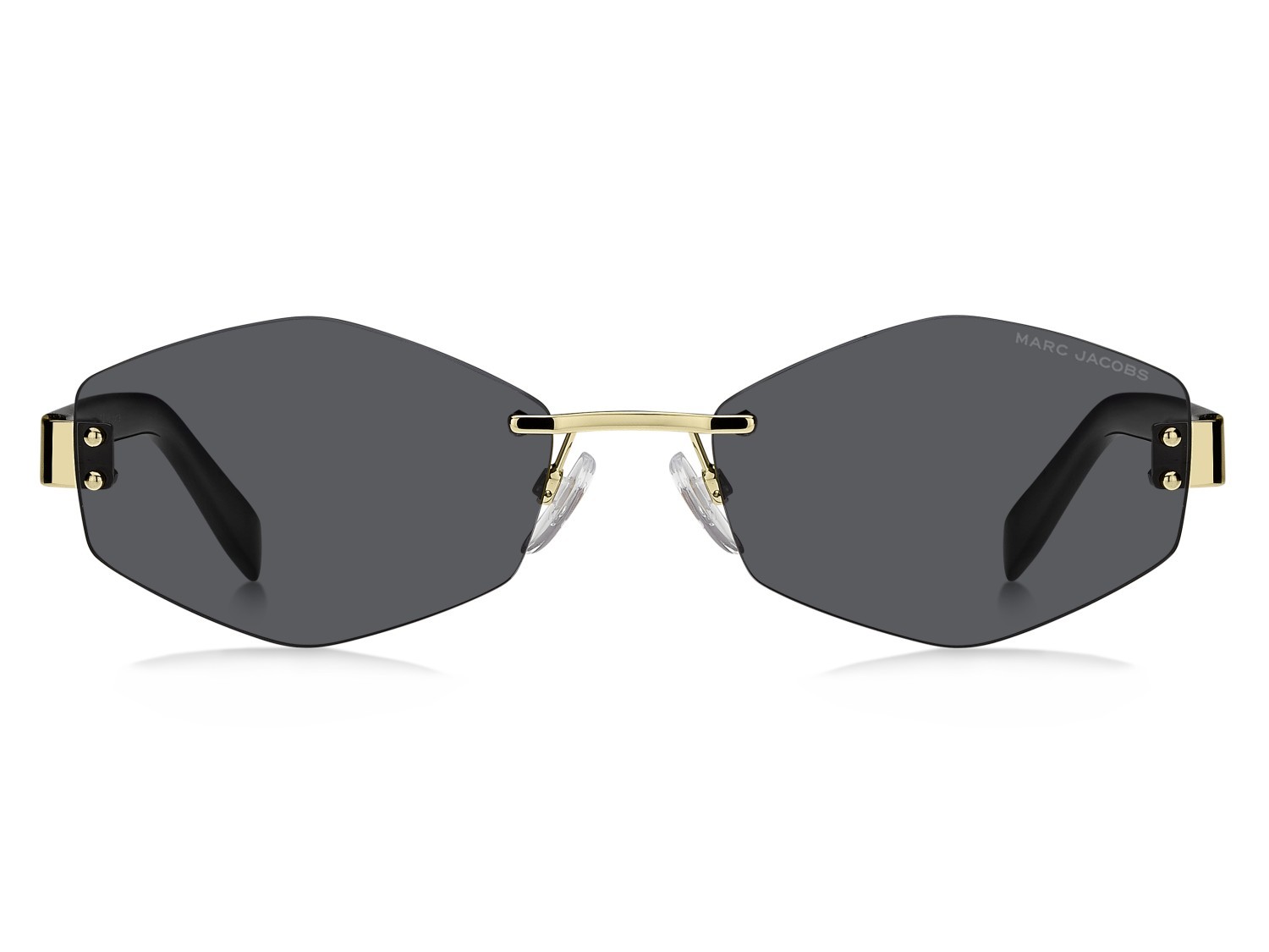 Sunglasses Marc Jacobs 496/S AIR 208396 RHL IR color gold black 2 shape square lenses grey