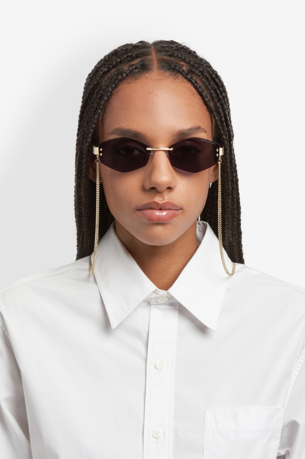 Sunglasses Marc Jacobs 496/S AIR 208396 RHL IR color gold black 2 shape square lenses grey