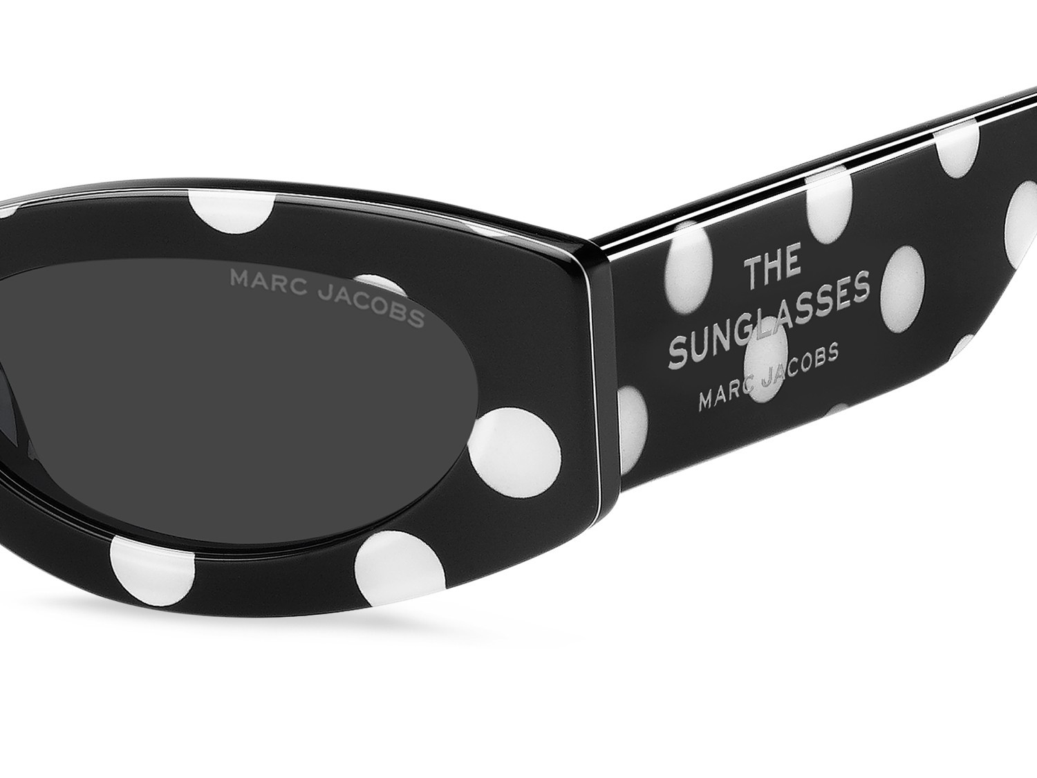 Occhiali da sole Marc Jacobs 858/G 208397 80S IR colore black white forma ovale lenti grey