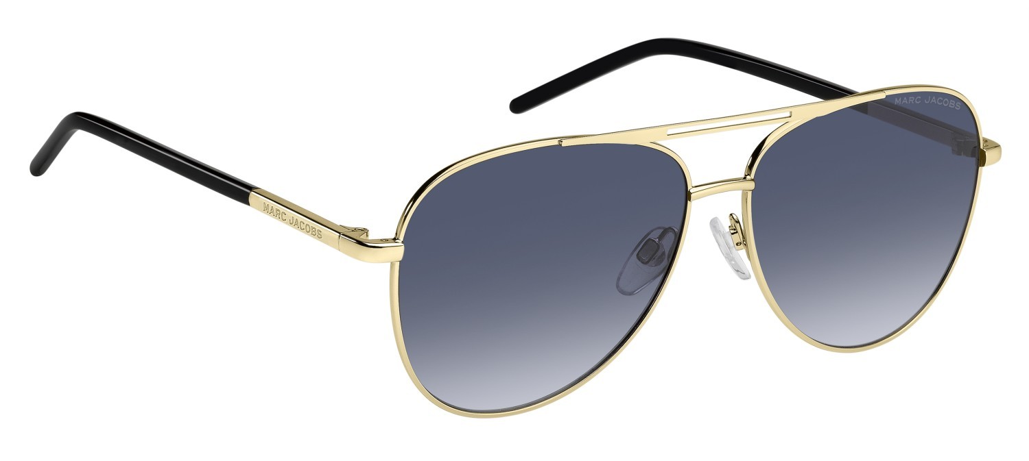 Occhiali da sole Marc Jacobs 865/S 208398 RHL 08 colore gold black 2 forma aviator lenti dk blue shaded