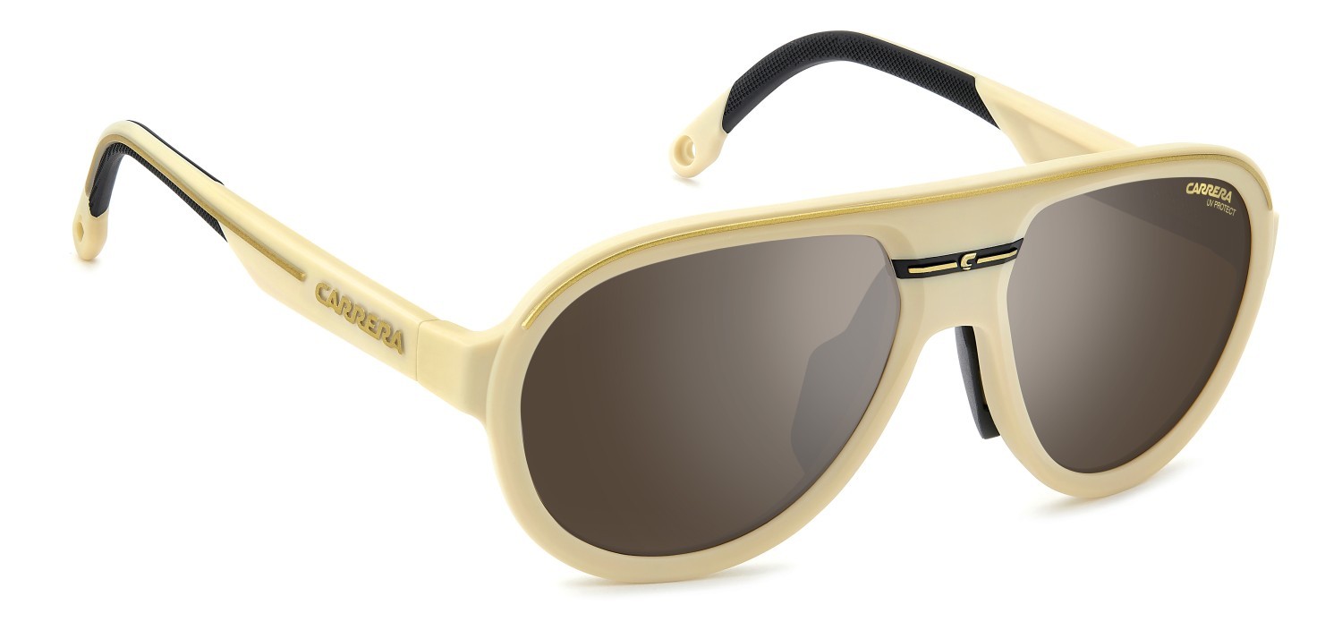Sonnenbrillen Carrera C Sport 09/S 208404 BGH T4 farbe matte beige gold form aviator gläser silver mirror