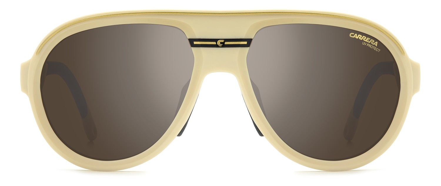 Sonnenbrillen Carrera C Sport 09/S 208404 BGH T4 farbe matte beige gold form aviator gläser silver mirror