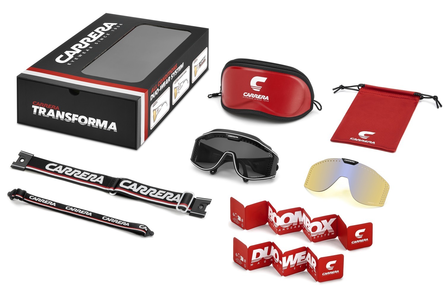 Sonnenbrillen Carrera Ca Transforma 208406 003 IR farbe matte black form maske gläser grey
