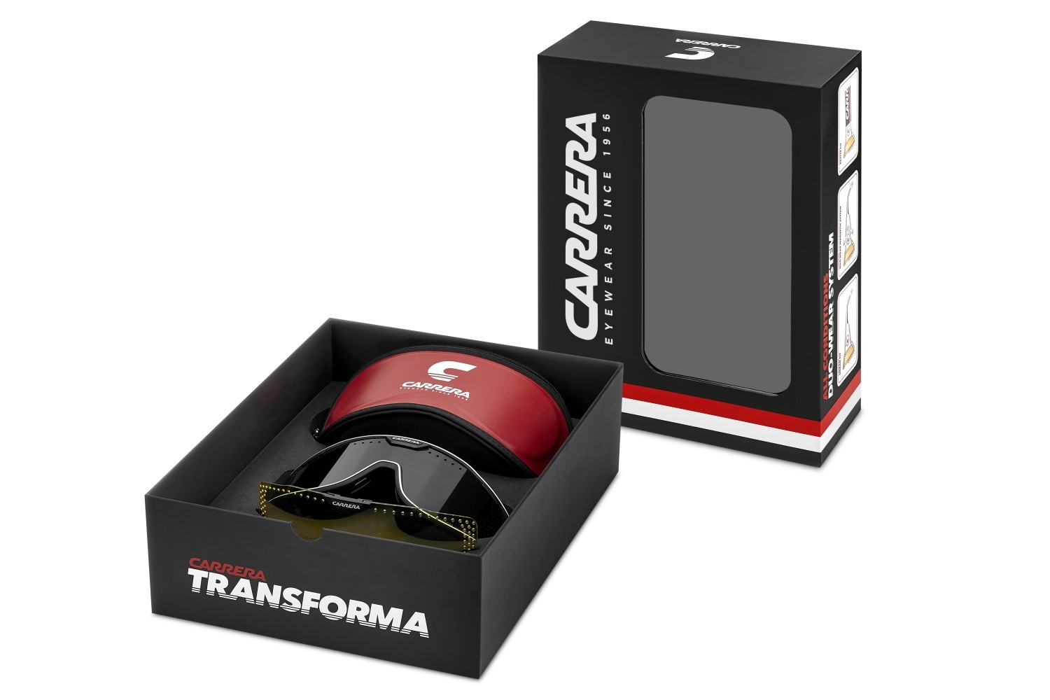 Sonnenbrillen Carrera Ca Transforma 208406 003 IR farbe matte black form maske gläser grey