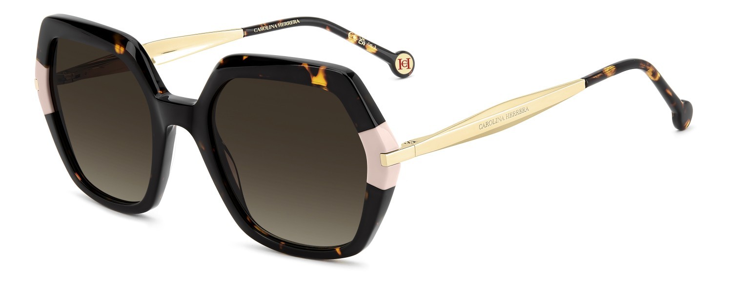 Occhiali da sole Carolina Herrera Her 0347/S 208407 086 HA colore havana forma quadrato lenti brown shaded
