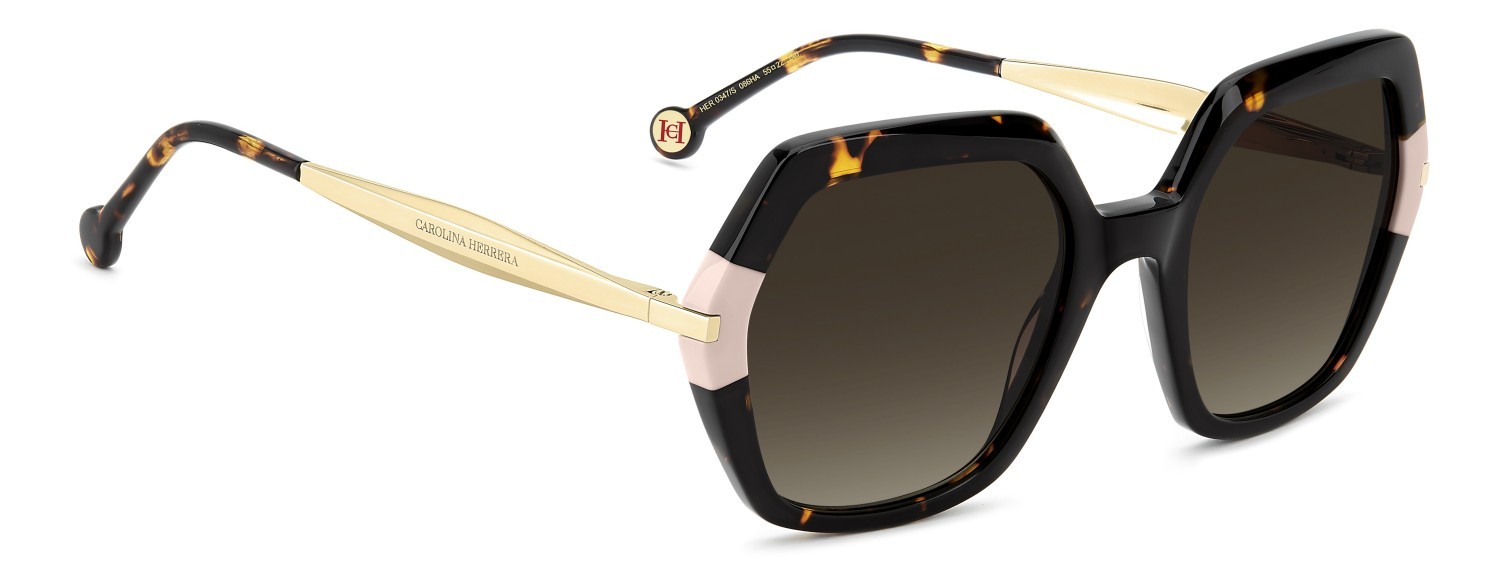 Occhiali da sole Carolina Herrera Her 0347/S 208407 086 HA colore havana forma quadrato lenti brown shaded