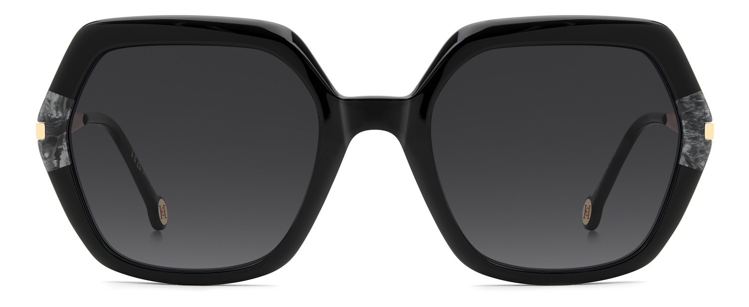Sunglasses Carolina Herrera Her 0347/S 208407 807 9O color black shape square lenses dark grey shaded