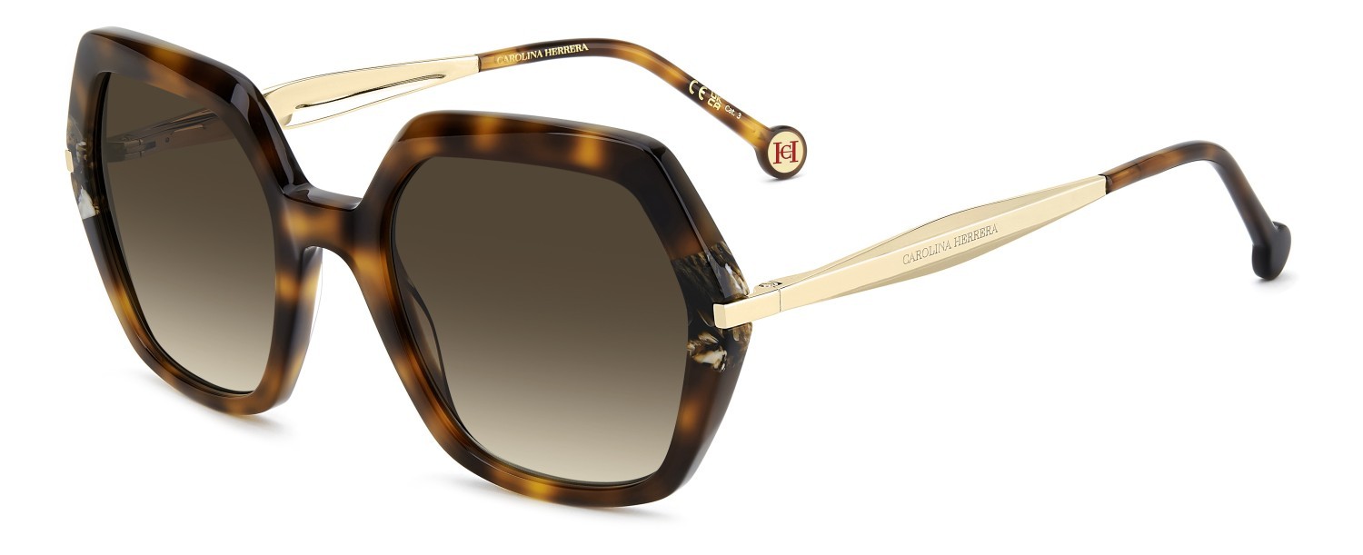 Occhiali da sole Carolina Herrera Her 0347/S 208407 SX7 HA colore light havana forma quadrato lenti brown shaded