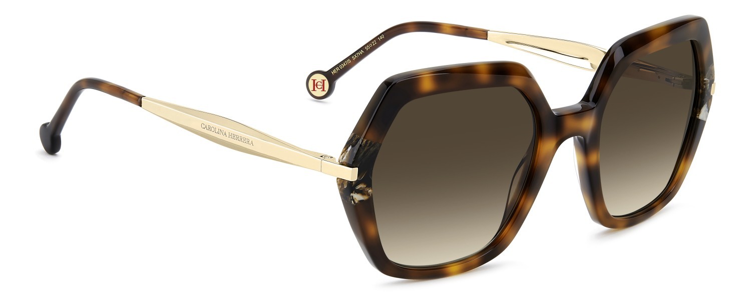 Occhiali da sole Carolina Herrera Her 0347/S 208407 SX7 HA colore light havana forma quadrato lenti brown shaded