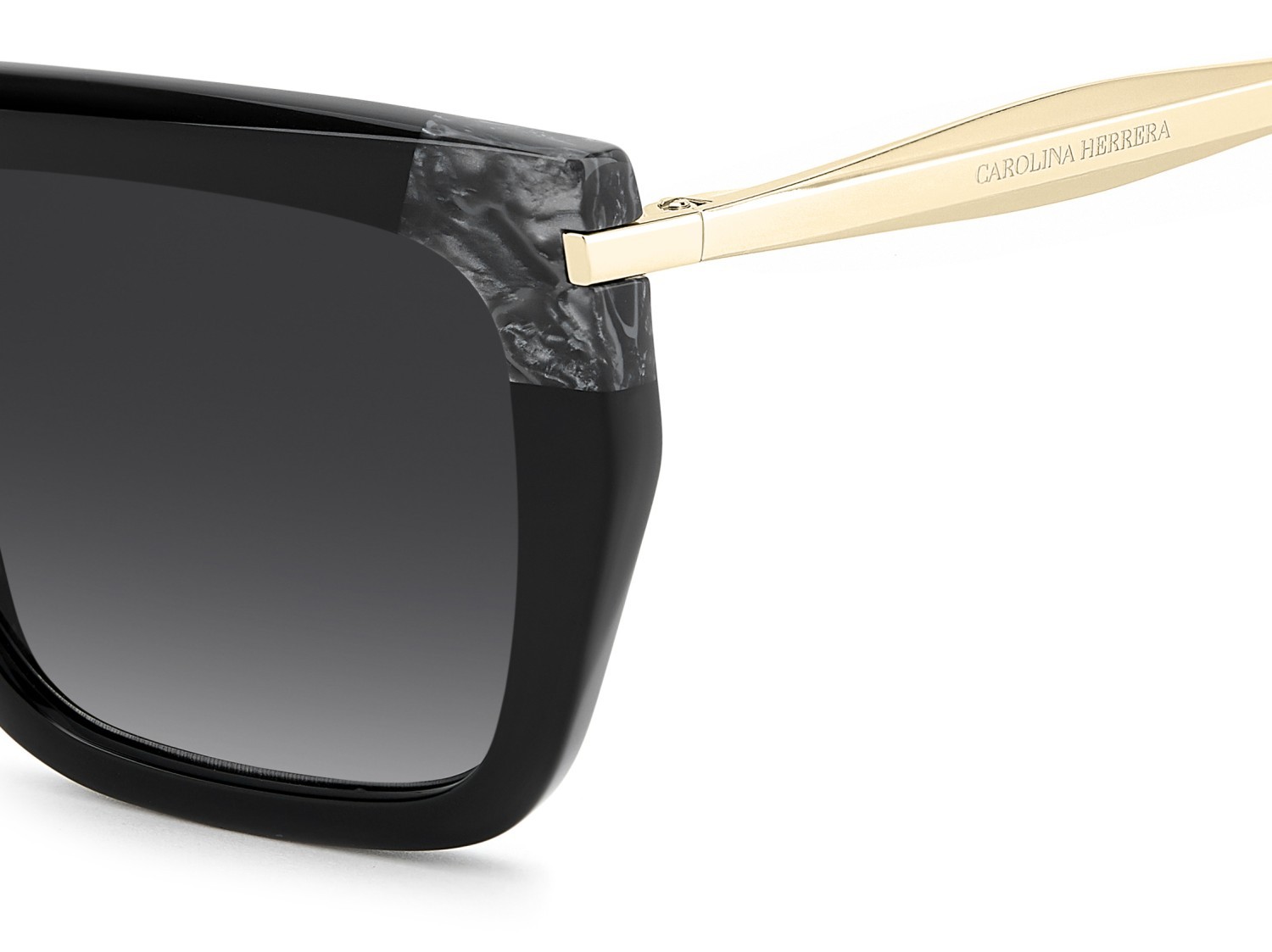 Occhiali da sole Carolina Herrera Her 0348/S 208408 807 9O colore black forma rettangolare lenti dark grey shaded