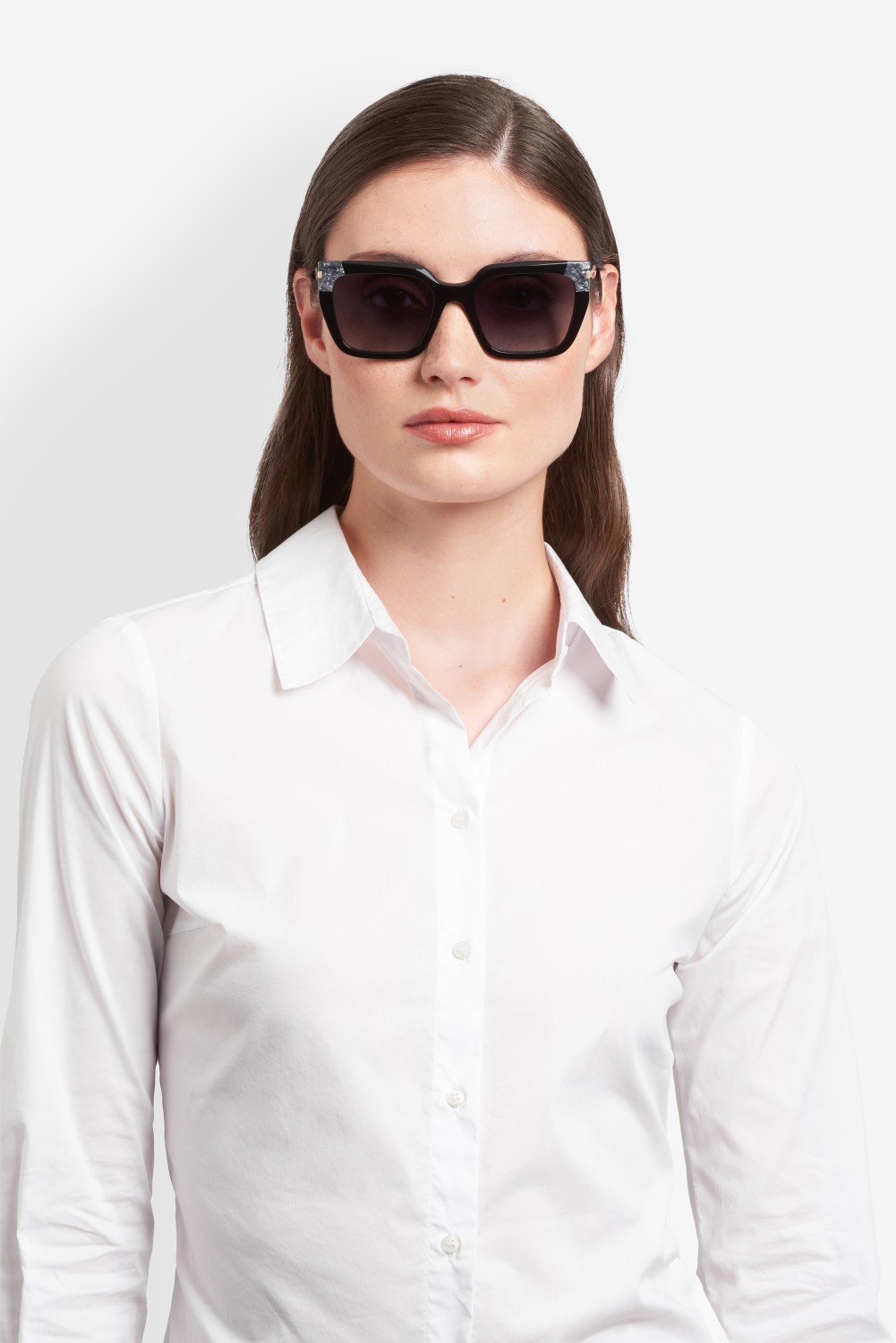Occhiali da sole Carolina Herrera Her 0348/S 208408 807 9O colore black forma rettangolare lenti dark grey shaded