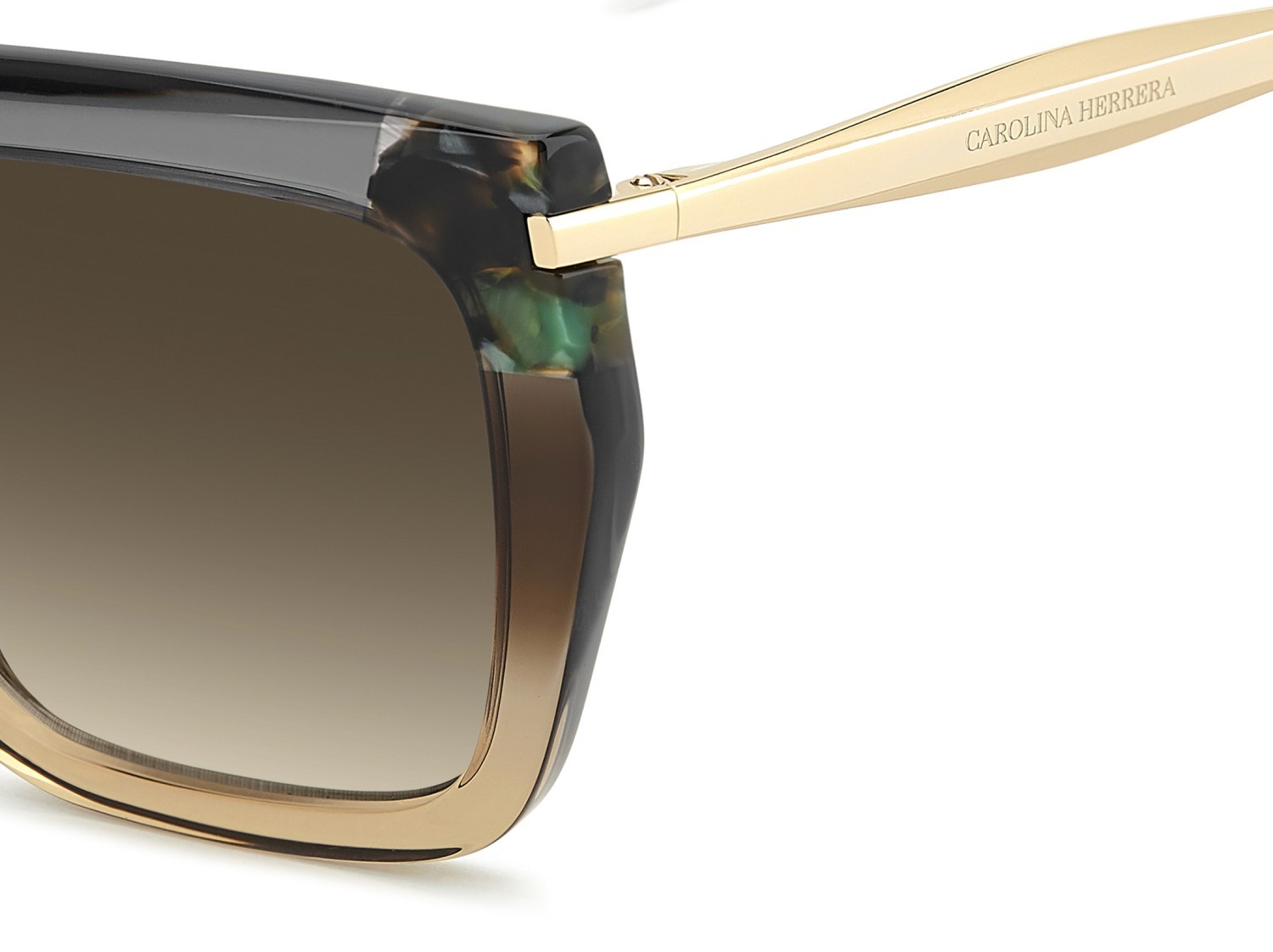 Sunglasses Carolina Herrera Her 0348/S 208408 TV7 HA color brown shaded grey shape rectangle lenses brown shaded