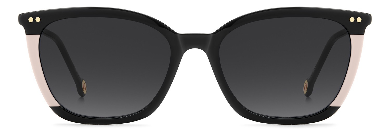 Occhiali da sole Carolina Herrera Her 0344/S 208409 0WM 9O colore black beige forma farfalla lenti dark grey shaded