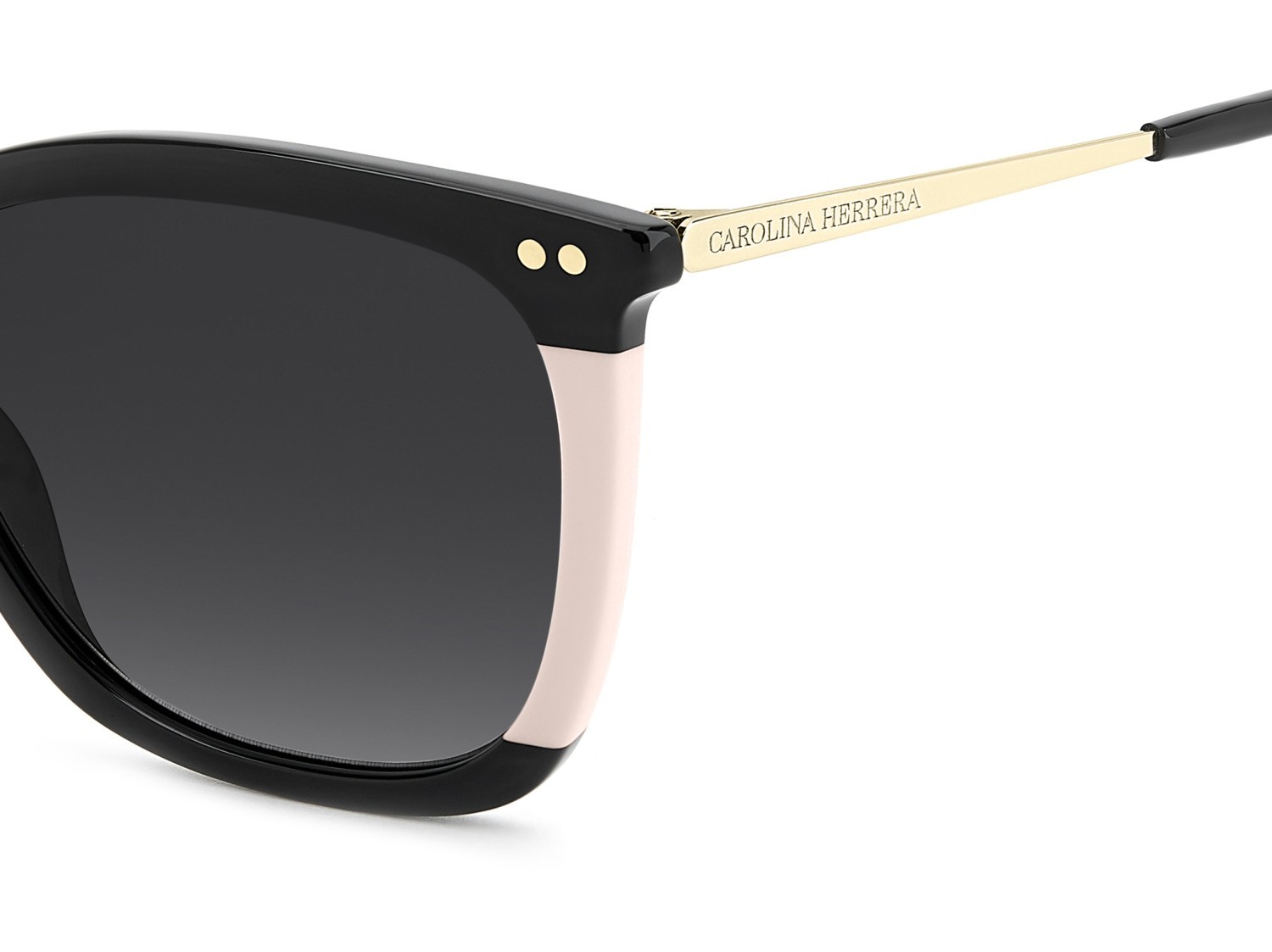 Occhiali da sole Carolina Herrera Her 0344/S 208409 0WM 9O colore black beige forma farfalla lenti dark grey shaded