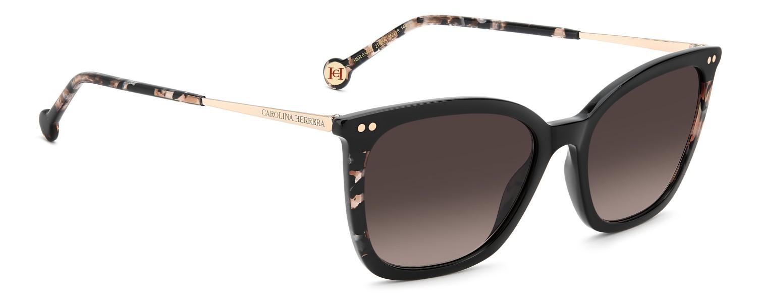 Occhiali da sole Carolina Herrera Her 0344/S 208409 2TB HA colore black pink havana forma farfalla lenti brown shaded