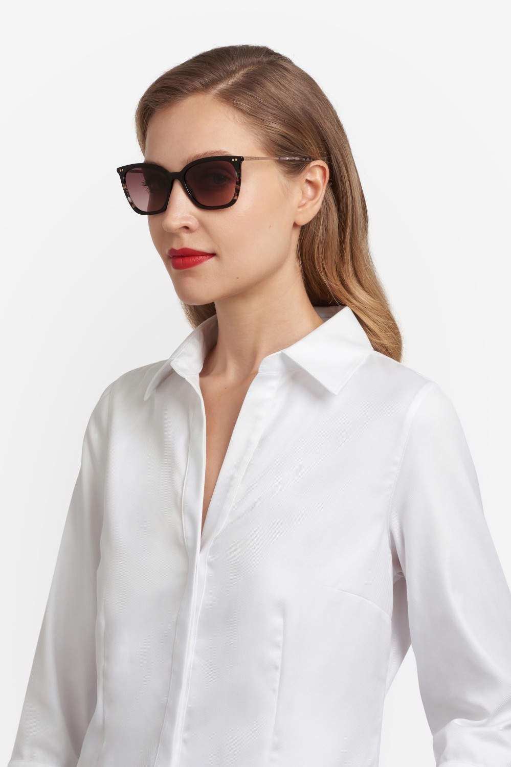 Occhiali da sole Carolina Herrera Her 0344/S 208409 2TB HA colore black pink havana forma farfalla lenti brown shaded
