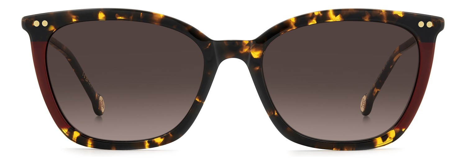Occhiali da sole Carolina Herrera Her 0344/S 208409 65T HA colore havana burgundy forma farfalla lenti brown shaded