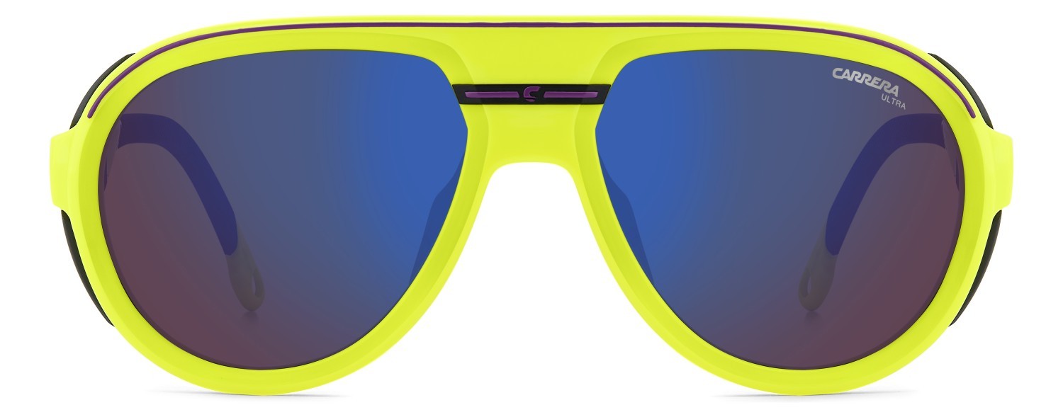 Occhiali da sole Carrera C Sport 09/S 208411 4CW MG colore yellow black forma aviator lenti violet high contrast blue filter