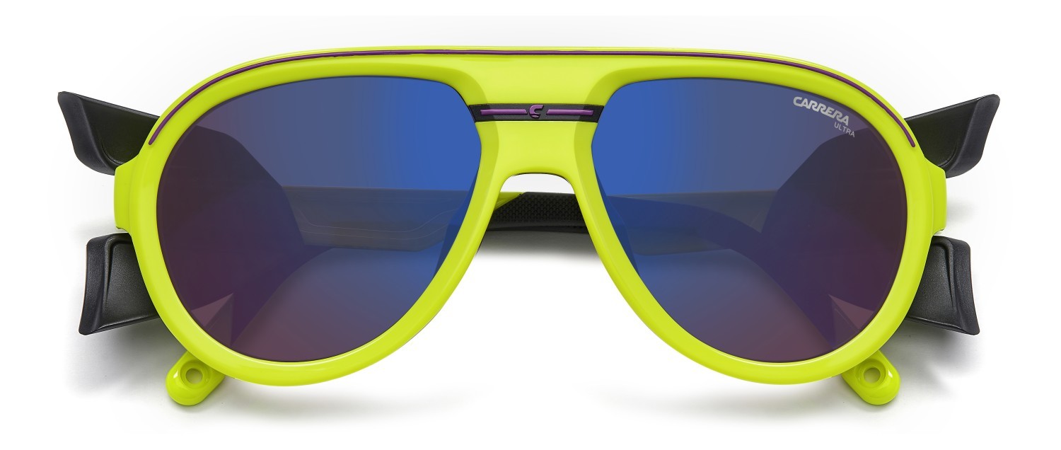 Occhiali da sole Carrera C Sport 09/S 208411 4CW MG colore yellow black forma aviator lenti violet high contrast blue filter