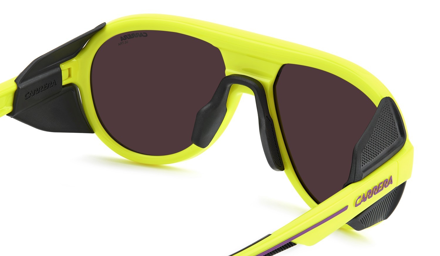 Occhiali da sole Carrera C Sport 09/S 208411 4CW MG colore yellow black forma aviator lenti violet high contrast blue filter