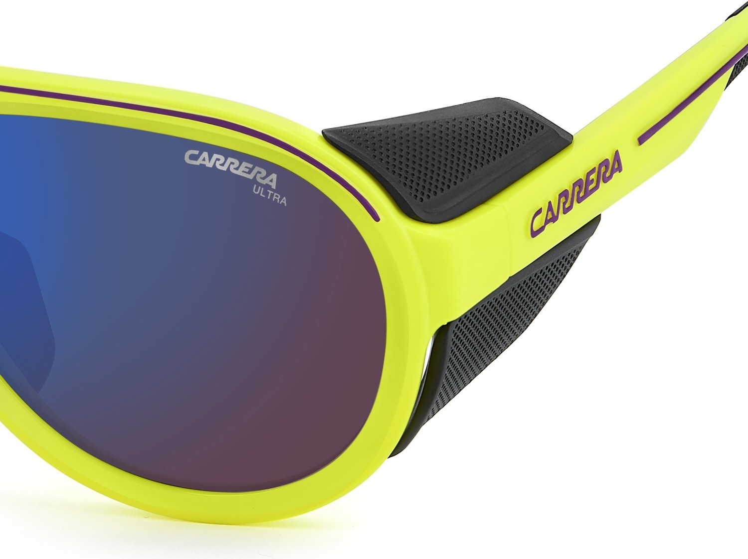 Occhiali da sole Carrera C Sport 09/S 208411 4CW MG colore yellow black forma aviator lenti violet high contrast blue filter