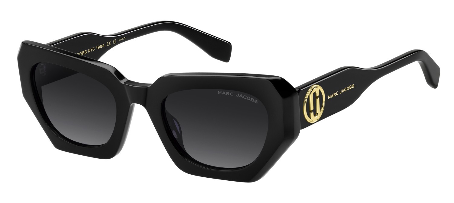 Occhiali da sole Marc Jacobs 851/S 208412 807 9O colore black forma rettangolare lenti dark grey shaded