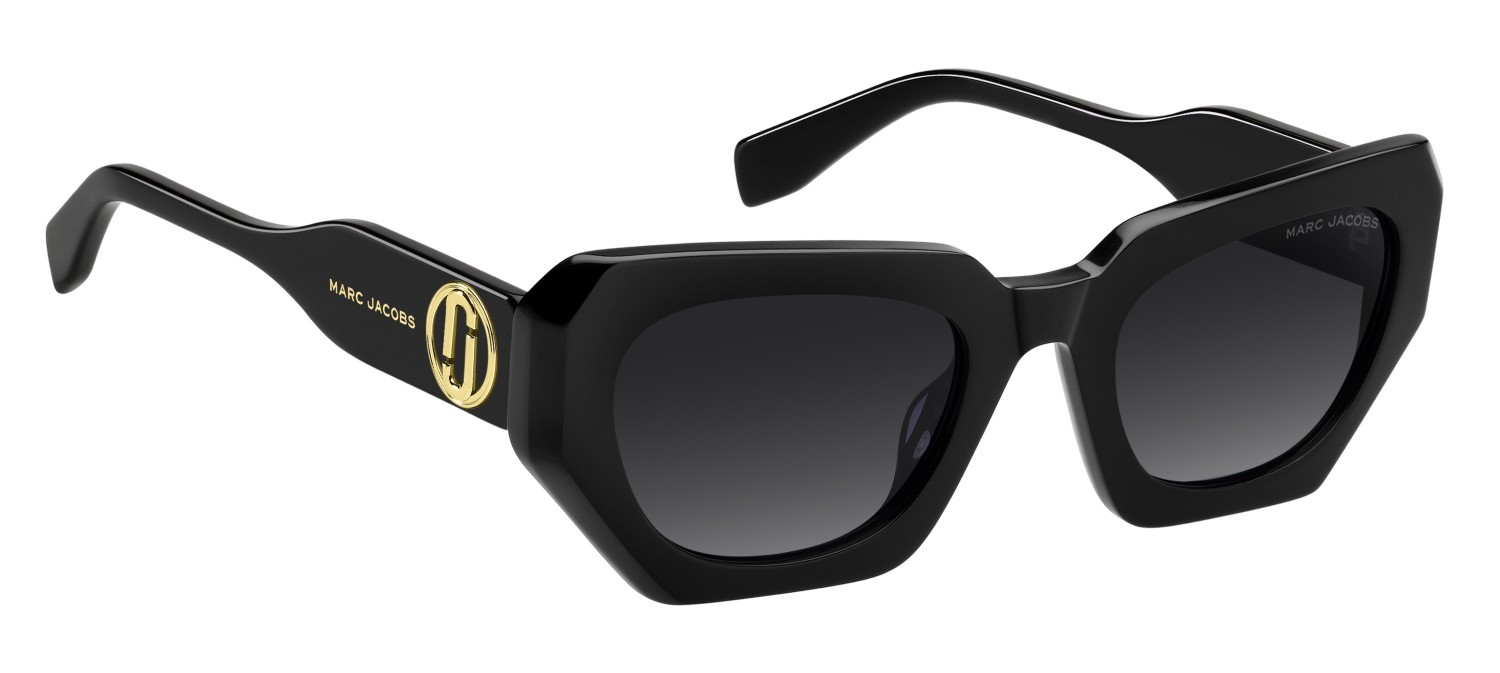 Occhiali da sole Marc Jacobs 851/S 208412 807 9O colore black forma rettangolare lenti dark grey shaded