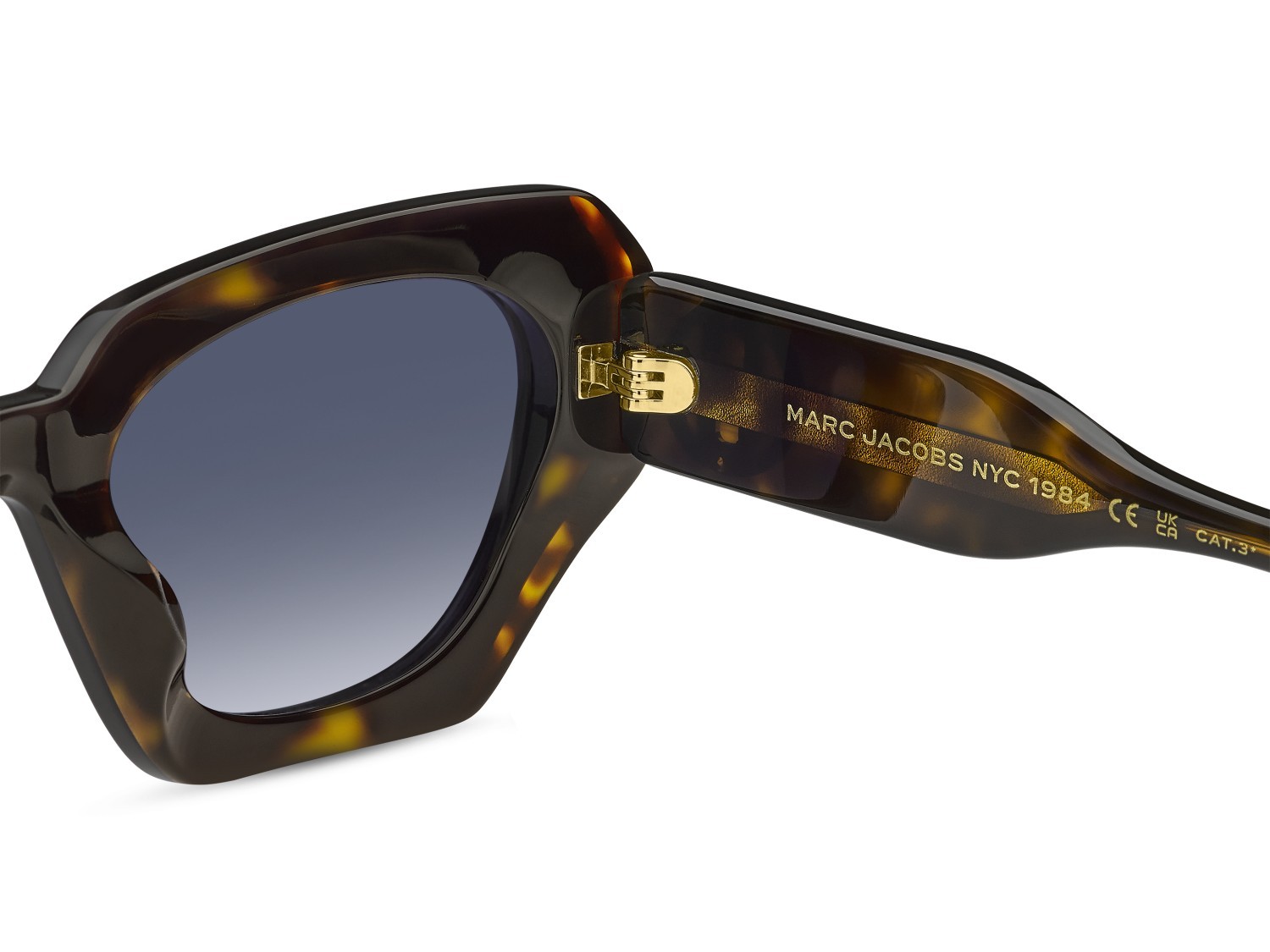 Occhiali da sole Marc Jacobs 851/S 208412 WR7 08 colore black havana forma rettangolare lenti dk blue shaded