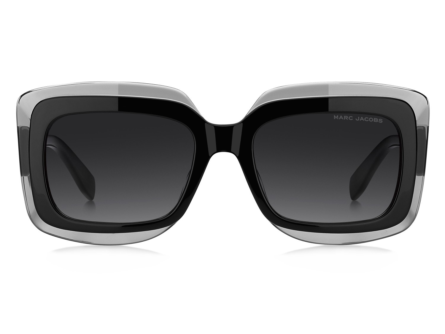 Occhiali da sole Marc Jacobs 850/S 208413 08A 9O colore black grey forma rettangolare lenti dark grey shaded