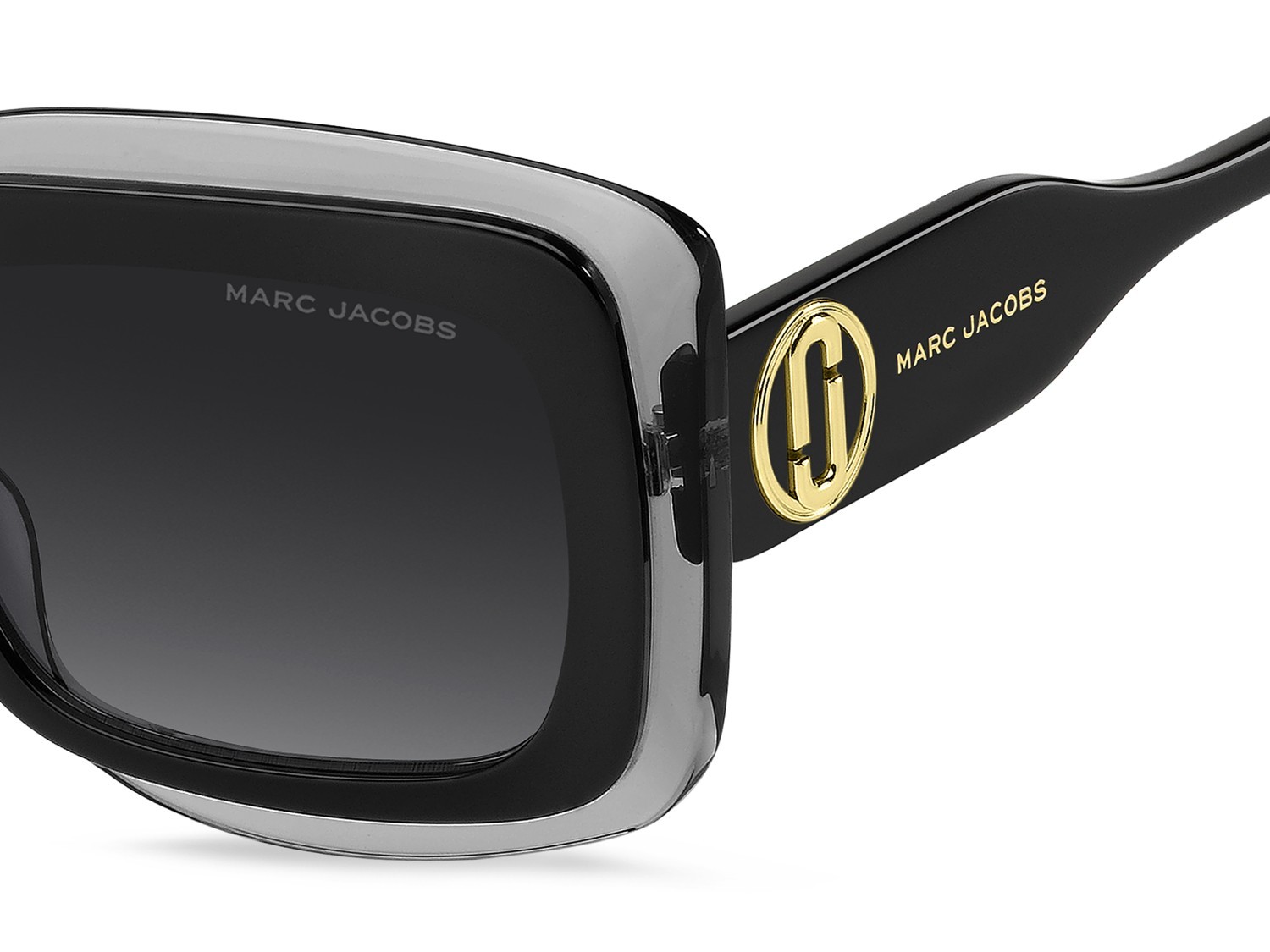 Occhiali da sole Marc Jacobs 850/S 208413 08A 9O colore black grey forma rettangolare lenti dark grey shaded