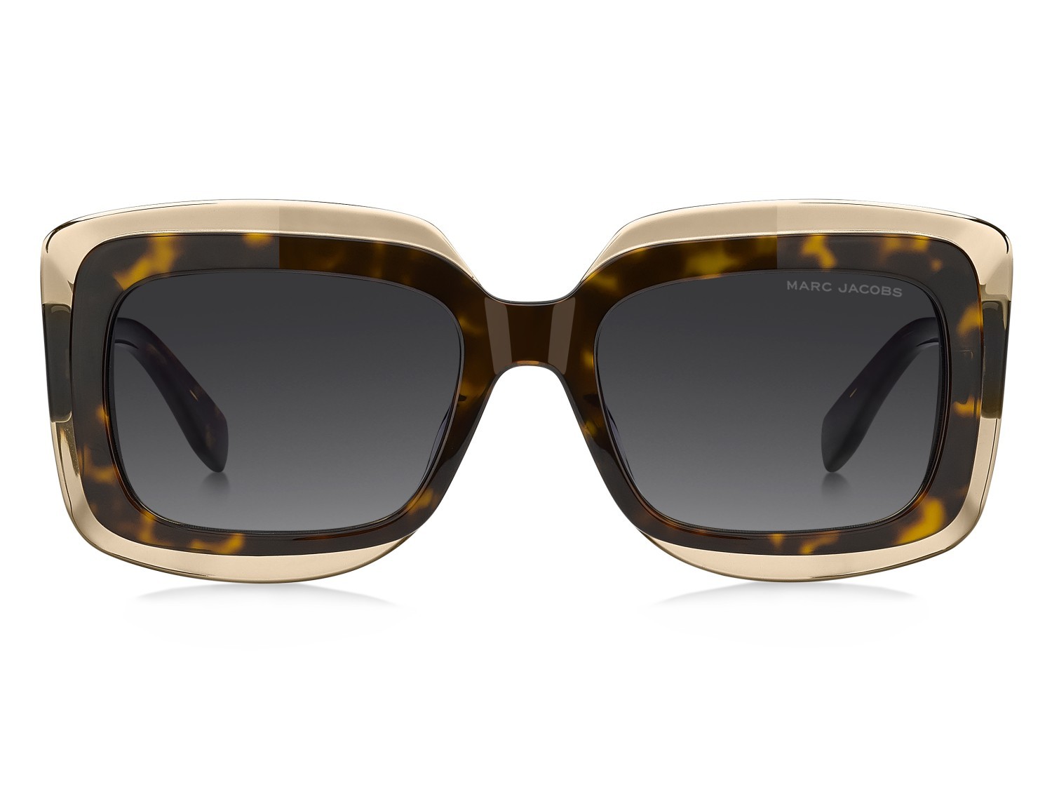 Sunglasses Marc Jacobs 850/S 208413 XLT 9O color havana beige shape rectangle lenses dark grey shaded