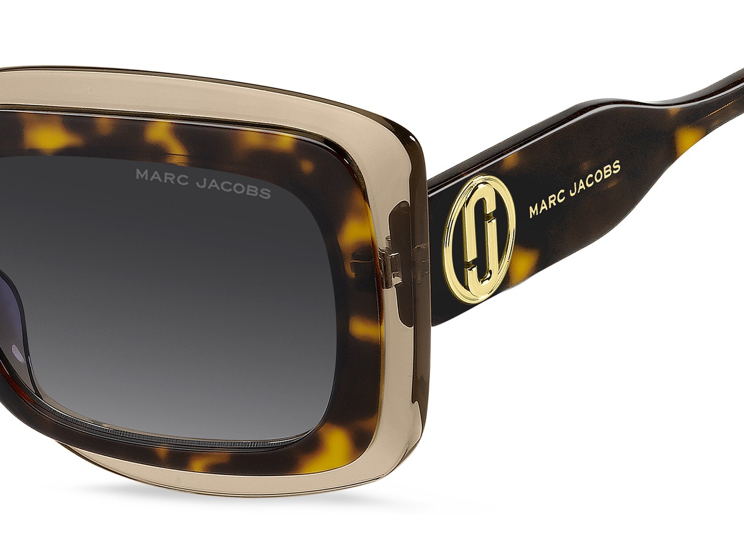 Sunglasses Marc Jacobs 850/S 208413 XLT 9O color havana beige shape rectangle lenses dark grey shaded