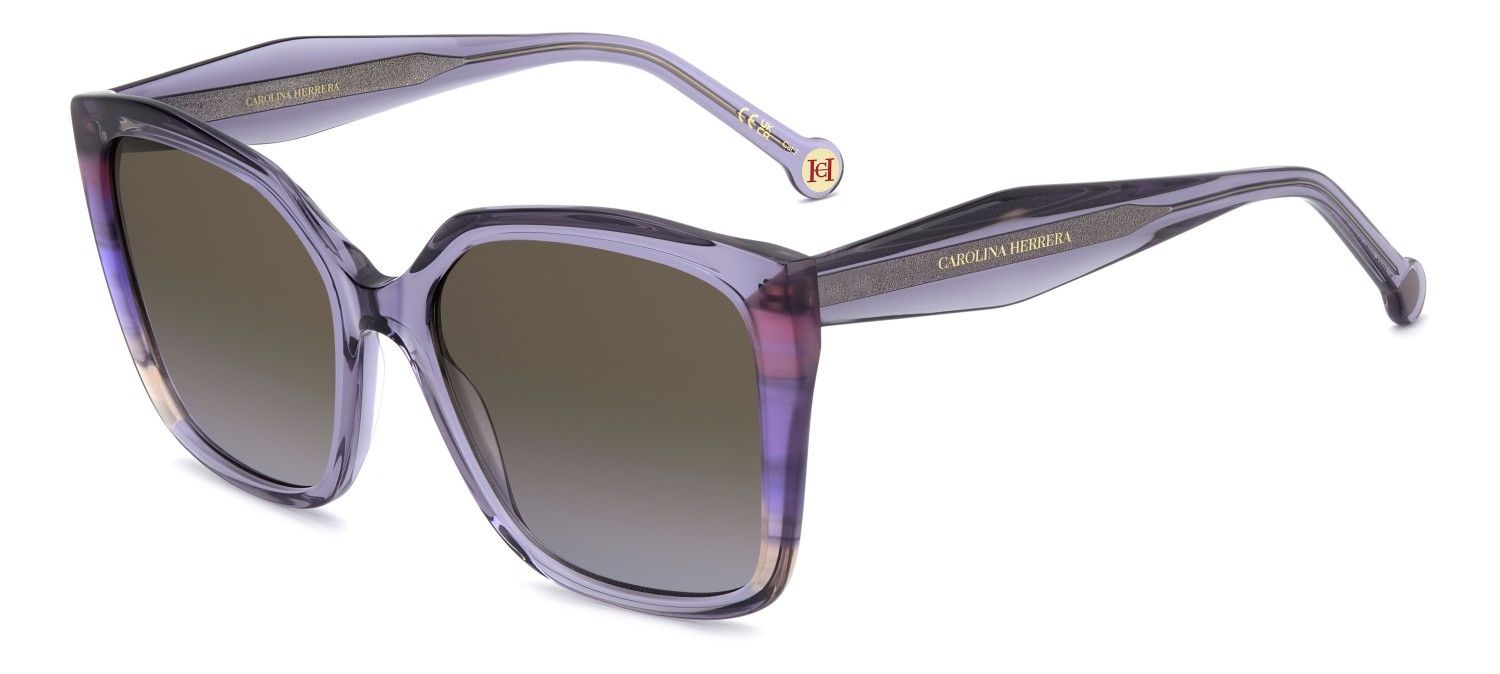 Occhiali da sole Carolina Herrera Her 0339/S 208414 789 QR colore lilac forma quadrato lenti brown violet doubleshade