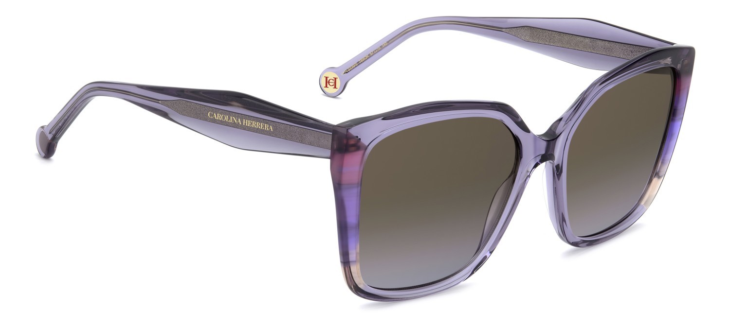 Occhiali da sole Carolina Herrera Her 0339/S 208414 789 QR colore lilac forma quadrato lenti brown violet doubleshade