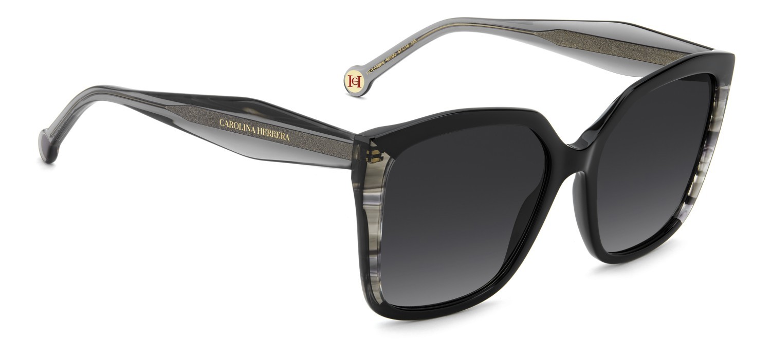 Occhiali da sole Carolina Herrera Her 0339/S 208414 807 9O colore black forma quadrato lenti dark grey shaded