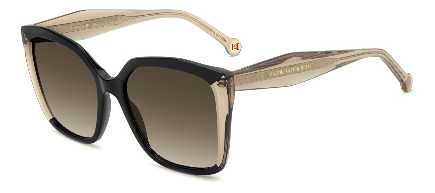 Sunglasses Carolina Herrera Her 0339/S 208414 KDX HA color black nude shape square lenses brown shaded