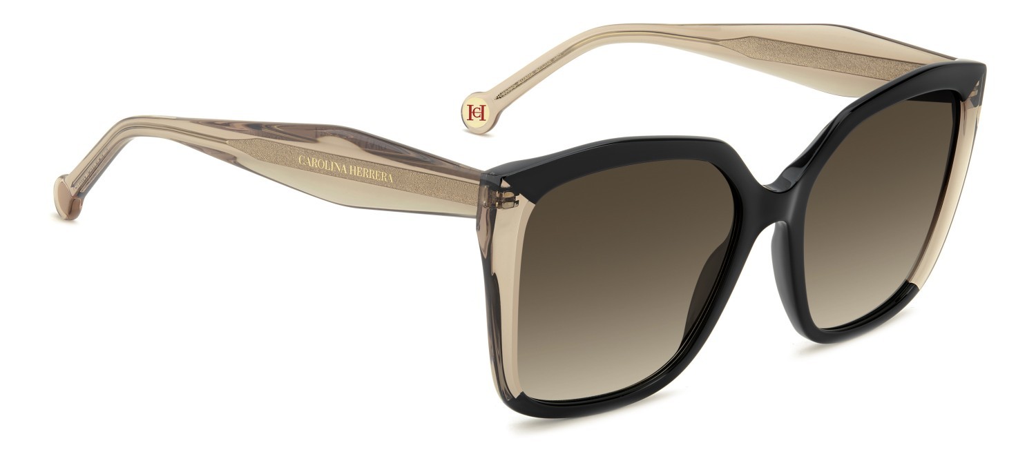 Sunglasses Carolina Herrera Her 0339/S 208414 KDX HA color black nude shape square lenses brown shaded