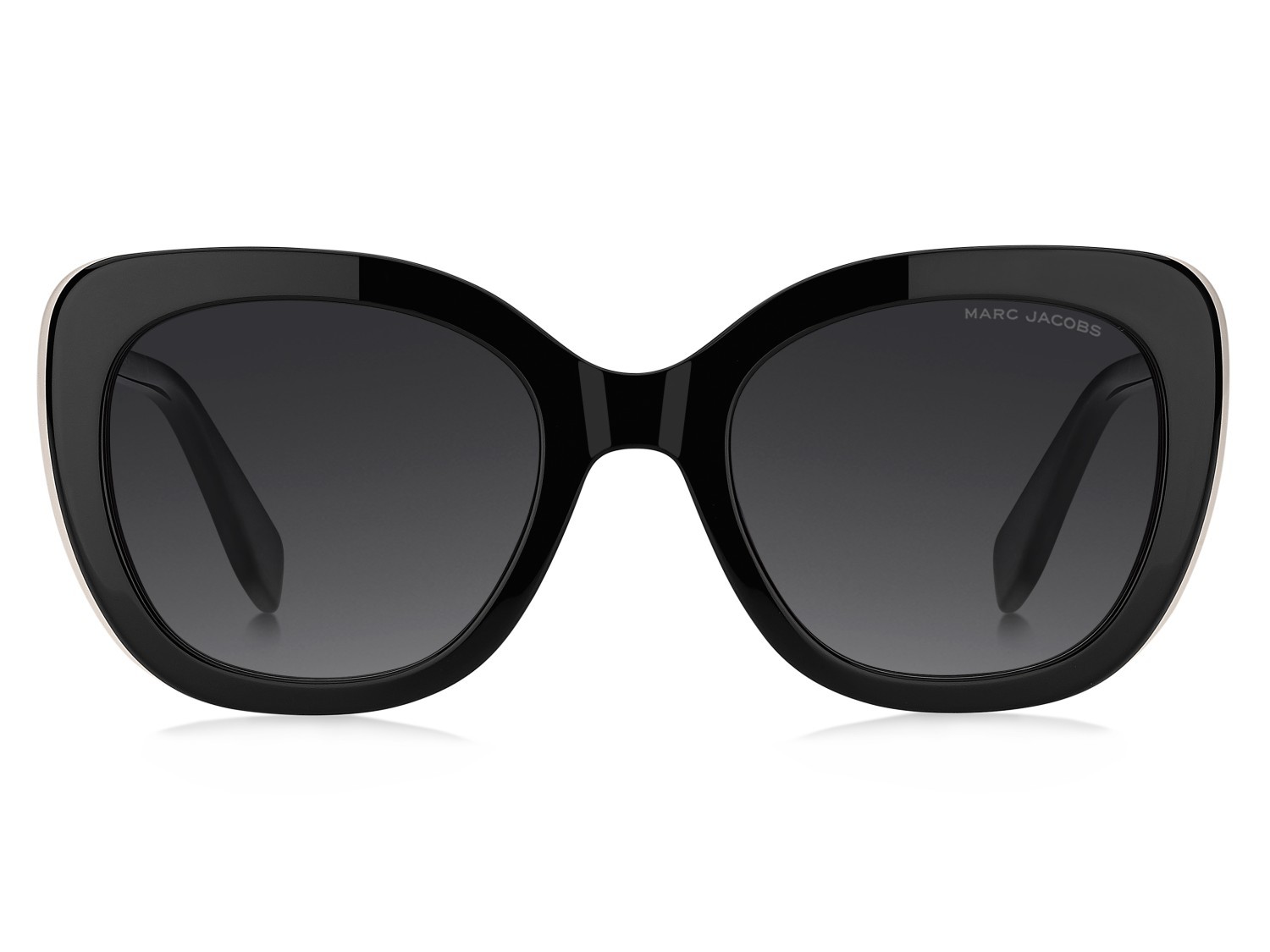 Occhiali da sole Marc Jacobs 852/S 208415 80S 9O colore black white forma cat eye lenti dark grey shaded