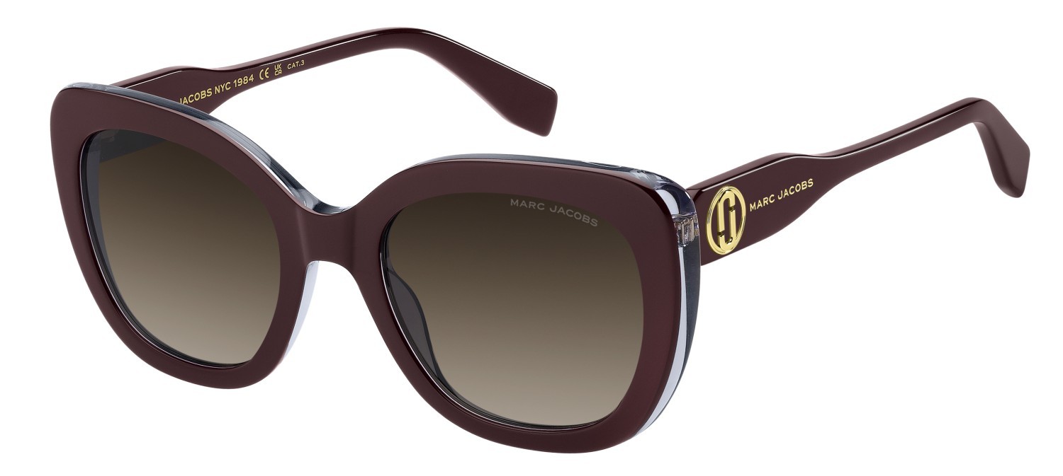 Sunglasses Marc Jacobs 852/S 208415 LHF HA color burgundy 2 shape cat eye lenses brown shaded