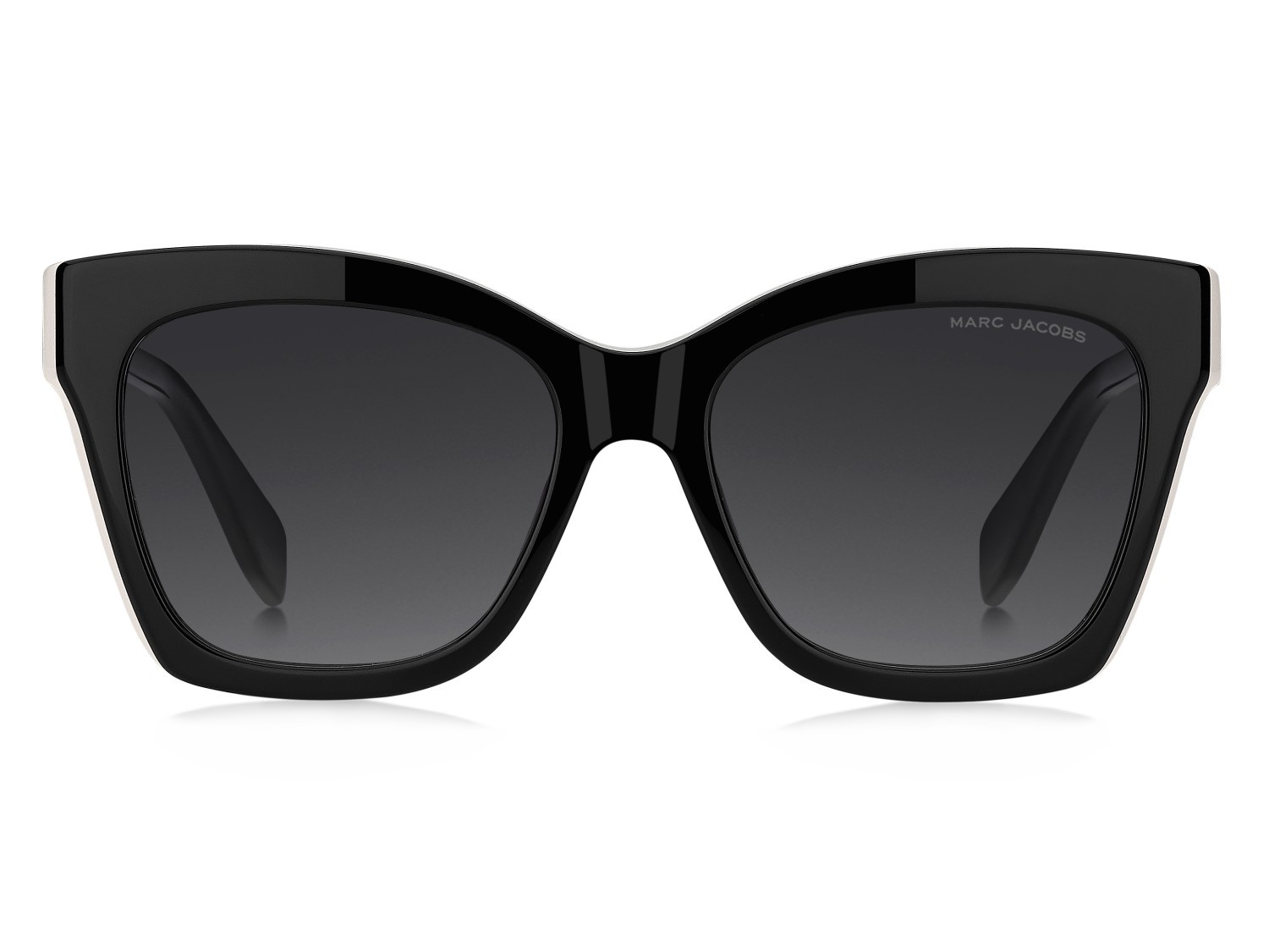 Occhiali da sole Marc Jacobs 853/S 208416 80S 9O colore black white forma cat eye lenti dark grey shaded