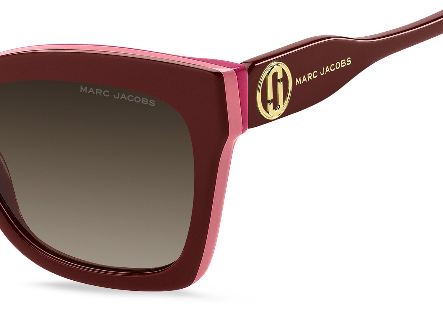 Occhiali da sole Marc Jacobs 853/S 208416 DHV HA colore burgundy fuchsia forma cat eye lenti brown shaded