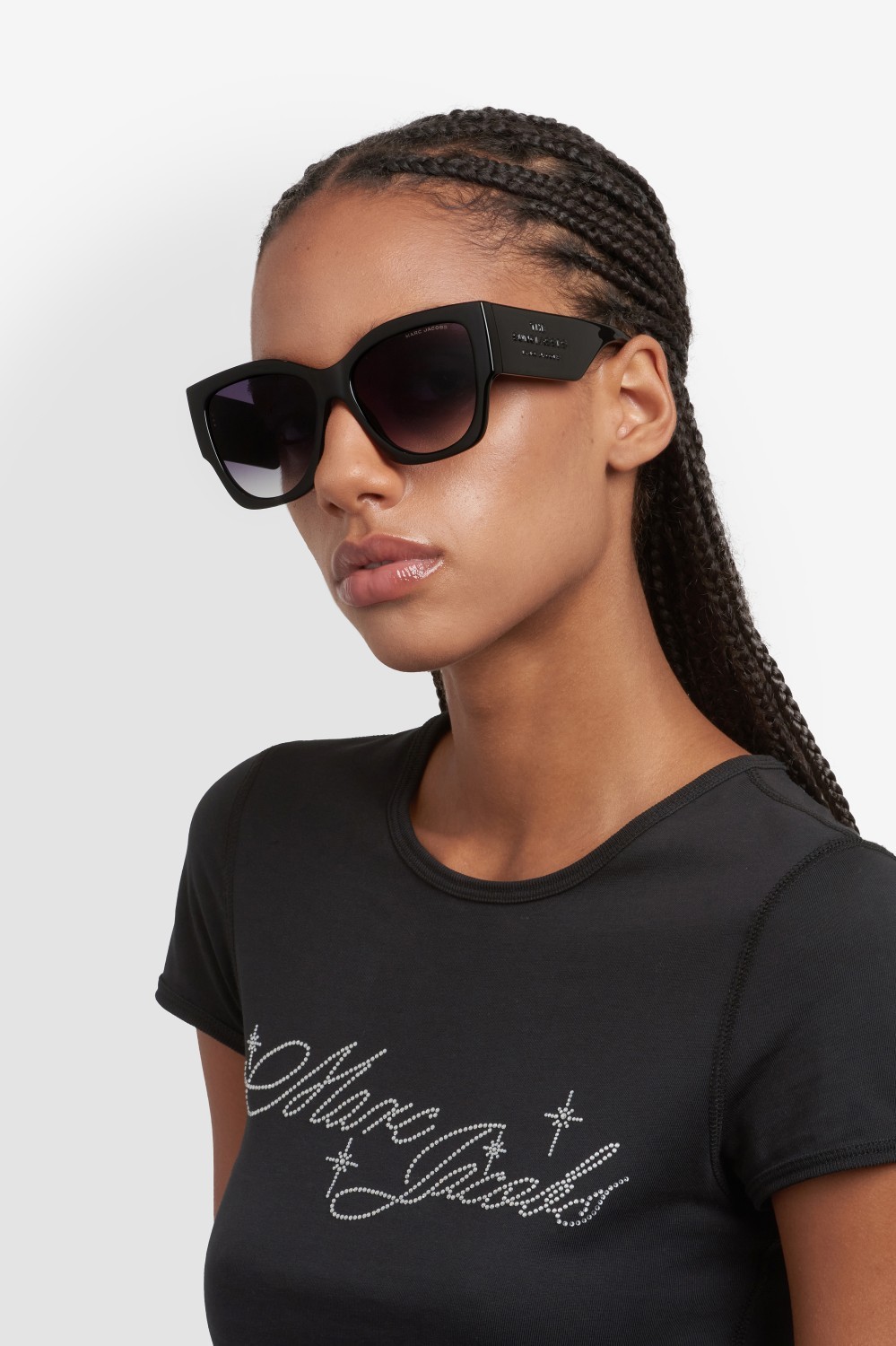 Sunglasses Marc Jacobs 859/S 208417 807 9O color black shape cat eye lenses dark grey shaded
