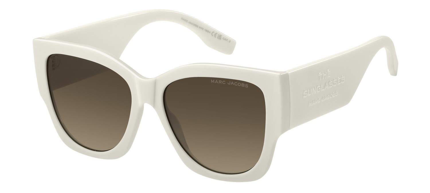 Occhiali da sole Marc Jacobs 859/S 208417 SZJ HA colore ivory forma cat eye lenti brown shaded