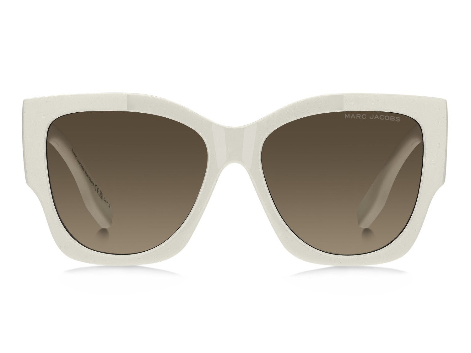 Occhiali da sole Marc Jacobs 859/S 208417 SZJ HA colore ivory forma cat eye lenti brown shaded