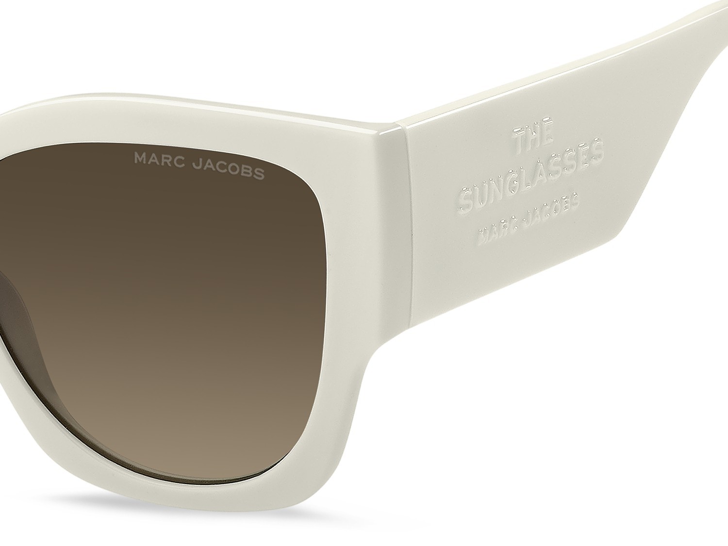 Occhiali da sole Marc Jacobs 859/S 208417 SZJ HA colore ivory forma cat eye lenti brown shaded