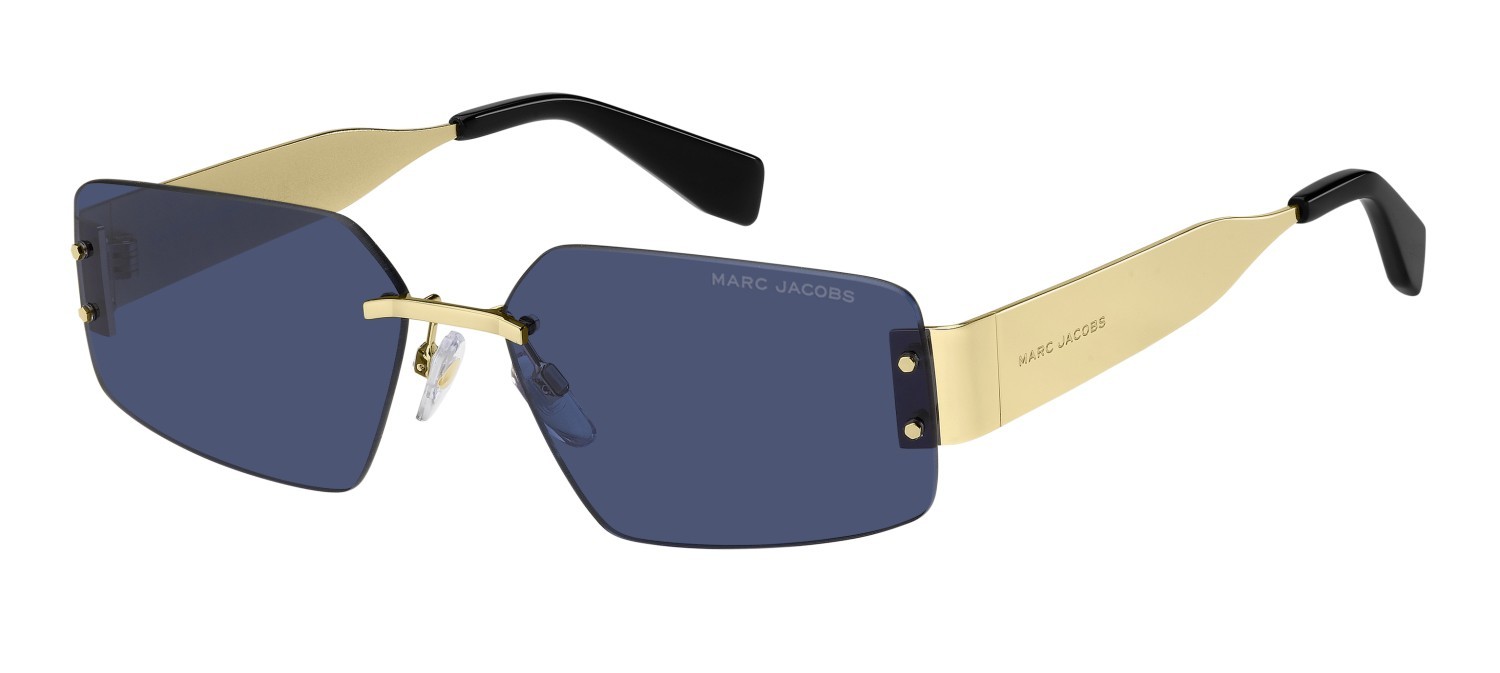 Occhiali da sole Marc Jacobs 875/S 208419 LKS KU colore gold blue forma rettangolare lenti blue