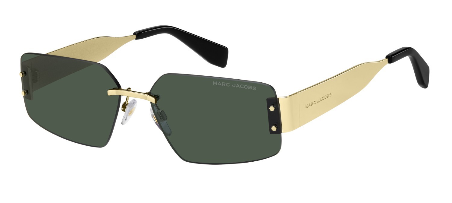 Occhiali da sole Marc Jacobs 875/S 208419 PEF QT colore gold green forma rettangolare lenti green