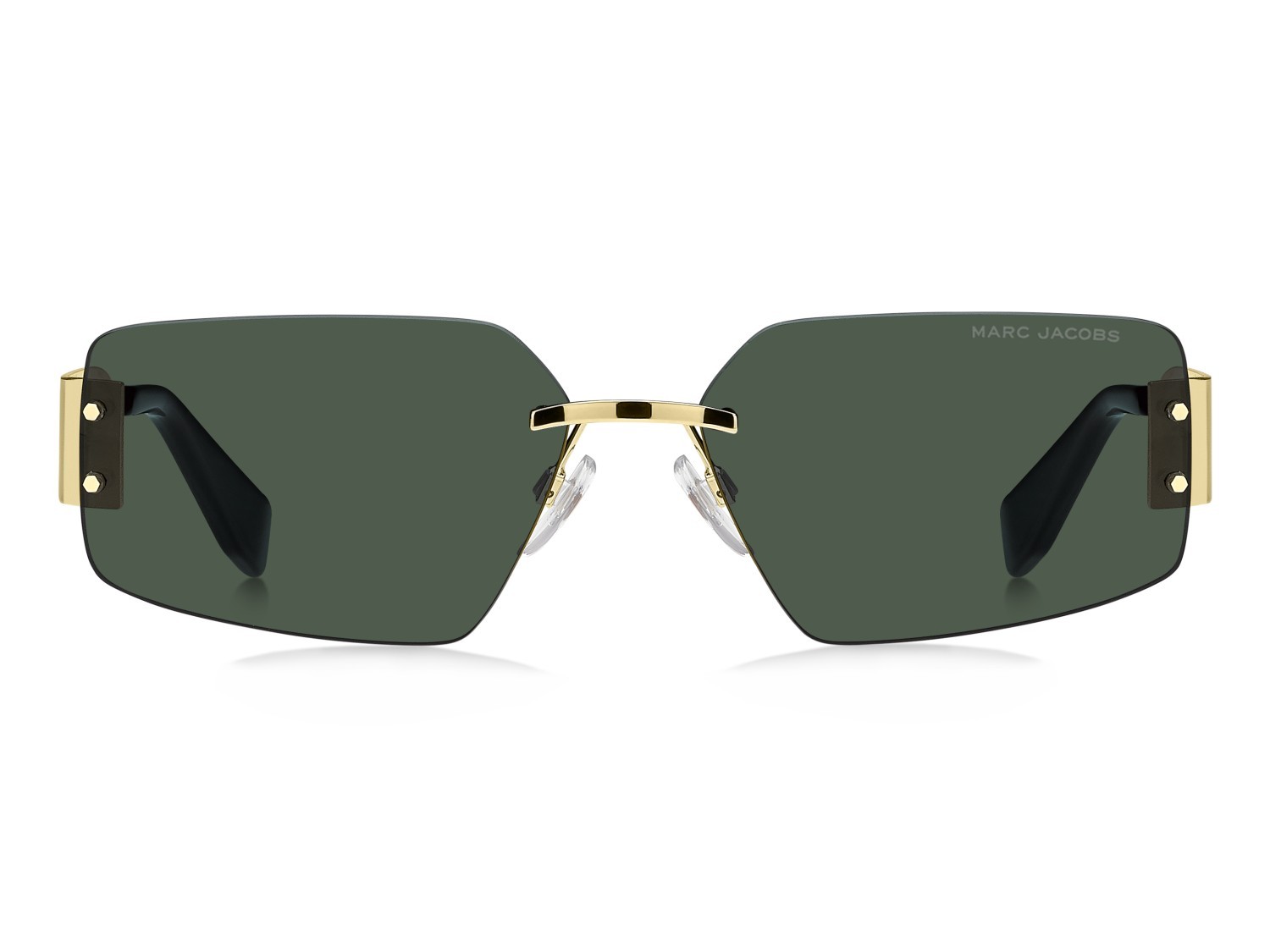 Occhiali da sole Marc Jacobs 875/S 208419 PEF QT colore gold green forma rettangolare lenti green